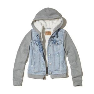 HOLLISTER DENIM SHERPA JACKET